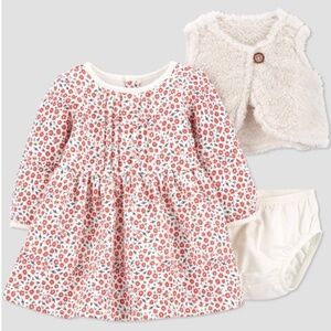 CARTER's: Just One You  3 pc Baby Girls Floral Dress - 3M